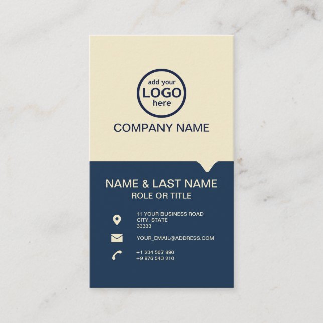 Modern Professional 2 colours add your logo Business Card (Front)