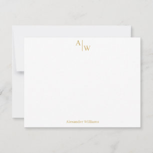 Modern Professional 2 Monogram Basic Faux Gold Card