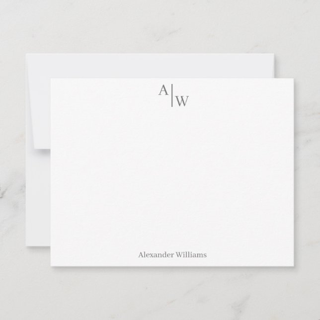 Modern Professional 2 Monogram Classic Dark Grey Card (Front)
