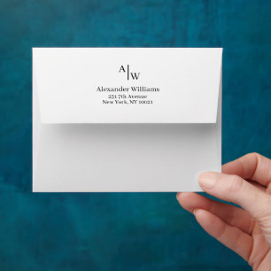 Modern Professional 2 Monogram Initial Basic Chic Envelope