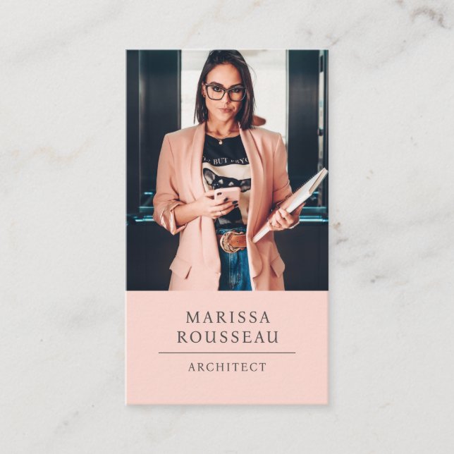 Modern Professional Architect Photo Business Card (Front)