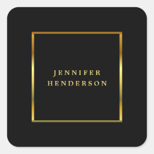 Modern professional black and gold square sticker
