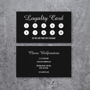Modern Professional Black and White Loyalty Card