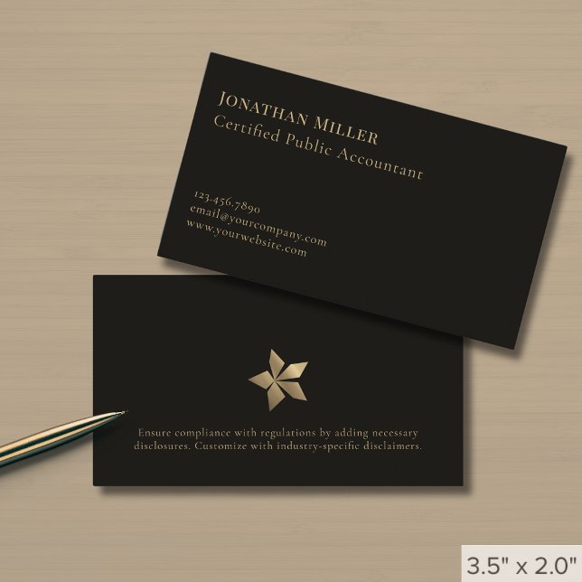 Modern Professional Black Business Card (Creator Uploaded)
