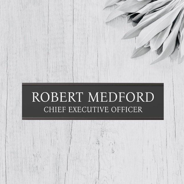 Modern Professional Black Door Sign Name Plate (Creator Uploaded)