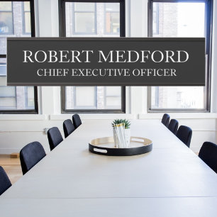 Modern Professional Black Door Sign Name Plate