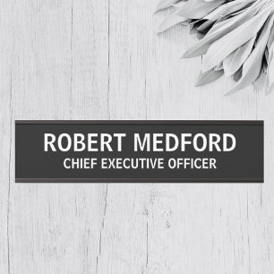 Modern Professional Black Door Sign Name Plate