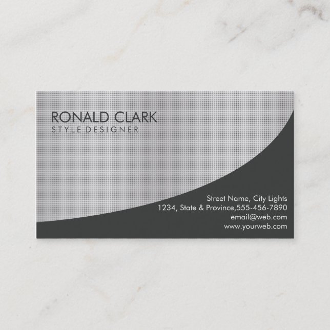 Modern Professional Black Silver Metal Steel Business Card (Front)