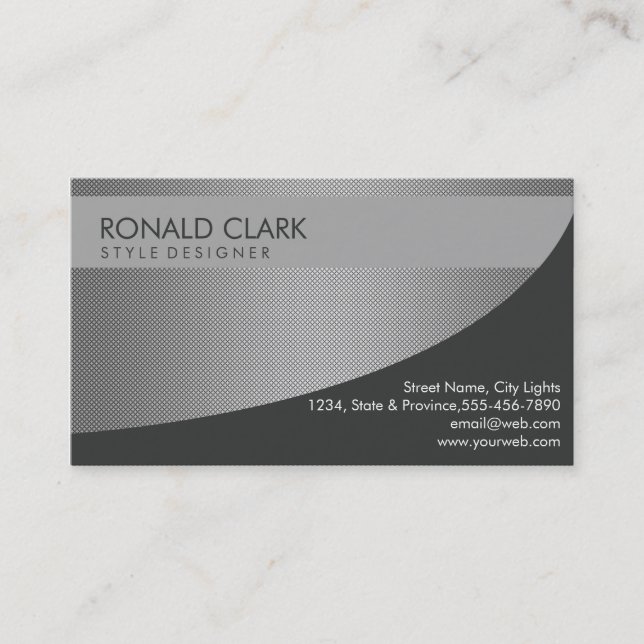 Modern Professional Black Silver Metal Steel Business Card (Front)