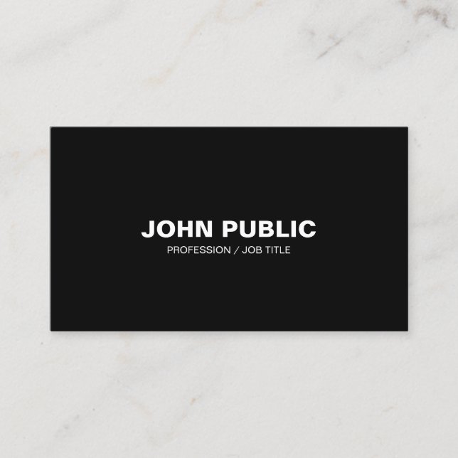 Modern Professional Black White Elegant Simple Business Card (Front)