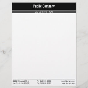 Modern Professional Black with Dark Grey Letterhead