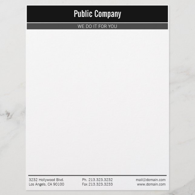Modern Professional Black with Dark Grey Letterhead (Front)