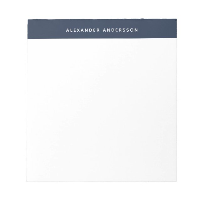 Modern Professional Blue Personalized Notepad (Front)