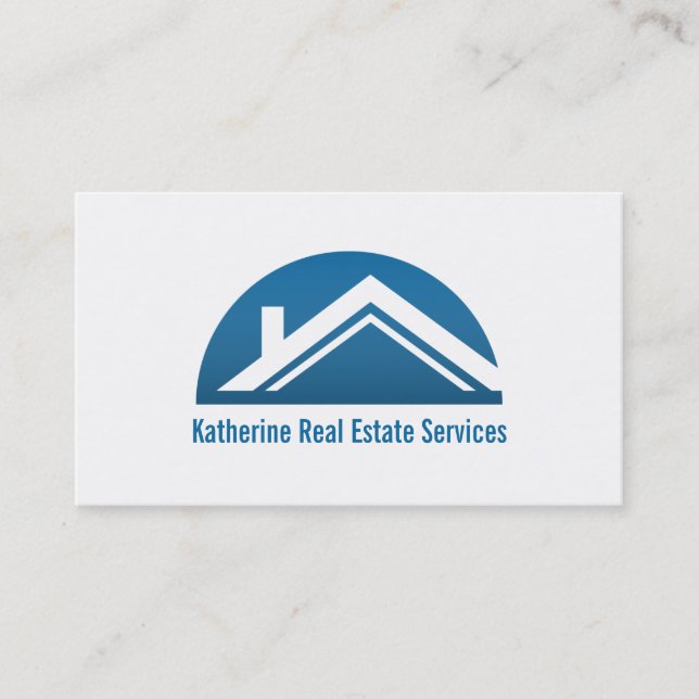 Modern Professional Blue Real Estate Realtor Business Card (Front)