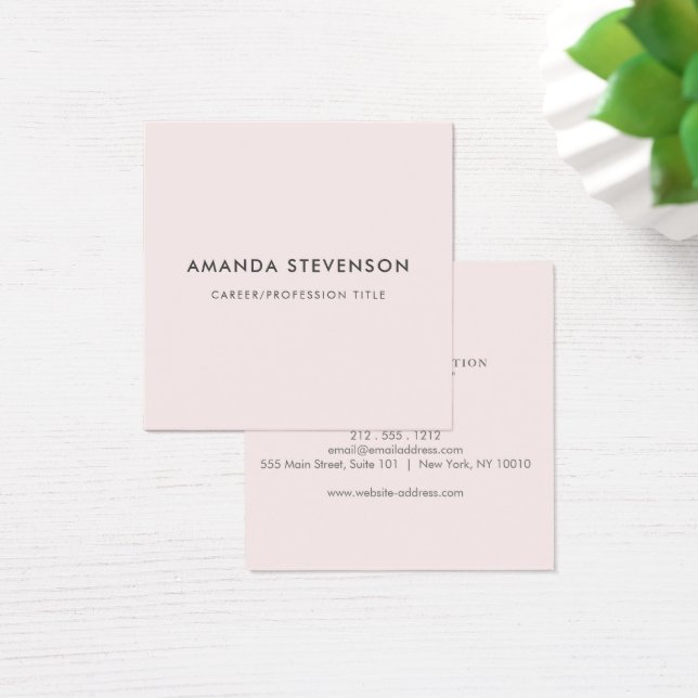Modern Professional Blush Pink Profile Card (Desk)