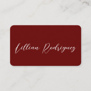 Modern Professional Burgundy Signature Business Card