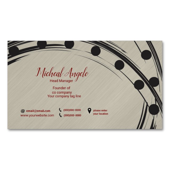 Modern Professional Business Card Magnet (Front)