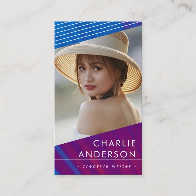 Modern Professional Business Card with Photo, Logo (Front)