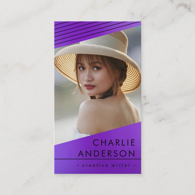 Modern Professional Business Card with Photo, Logo (Front)