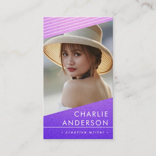 Modern Professional Business Card with Photo, Logo (Front)