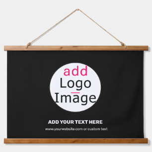 Modern Professional Business Chic Custom Logo  Hanging Tapestry