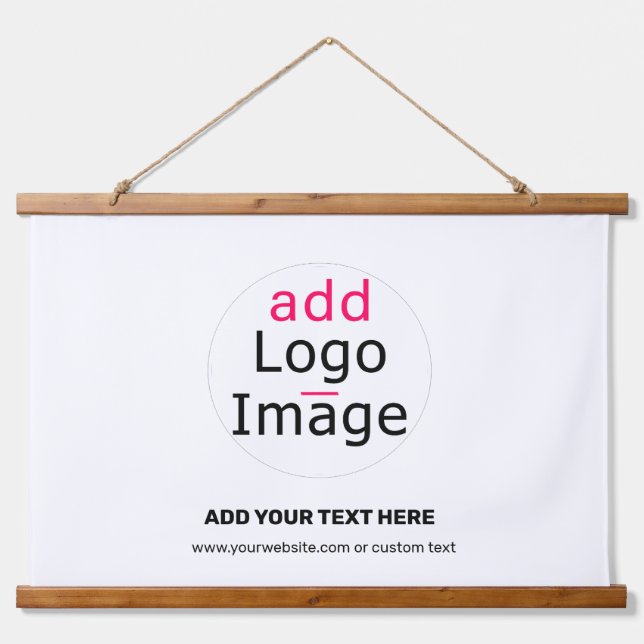 Modern Professional Business Chic Custom Logo  Hanging Tapestry (Front)