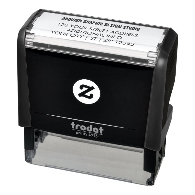 Modern Professional Business Company Address Self-inking Stamp (Product)