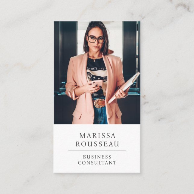Modern Professional Business Consultant Photo Business Card (Front)