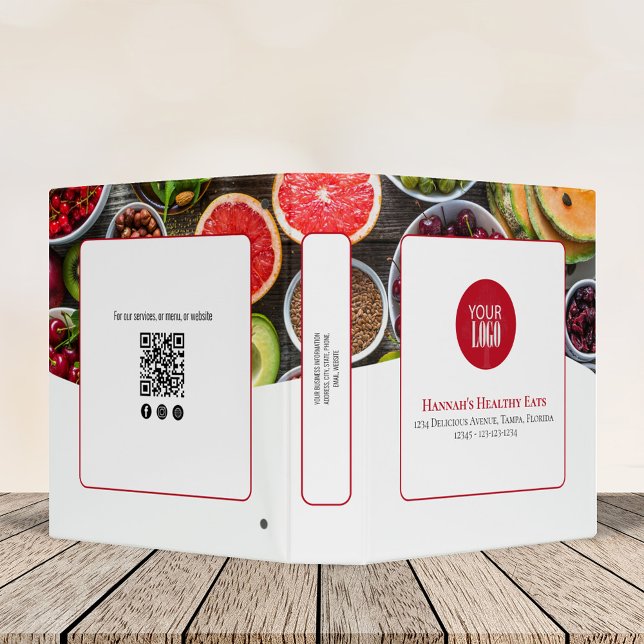 Modern Professional Business Logo Template Binder (Add your photo and logo to this three-ring binder. )