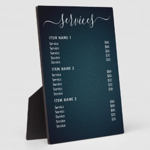 Modern Professional Business Price List Plaque