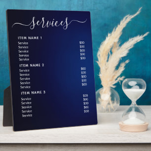 Modern Professional Business Price List Plaque