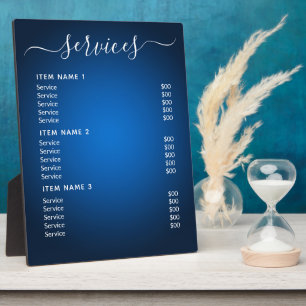 Modern Professional Business Price List  Plaque