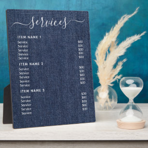 Modern Professional Business Price List  Plaque