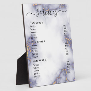 Modern Professional Business Price List Plaque