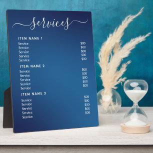 Modern Professional Business Price List Plaque