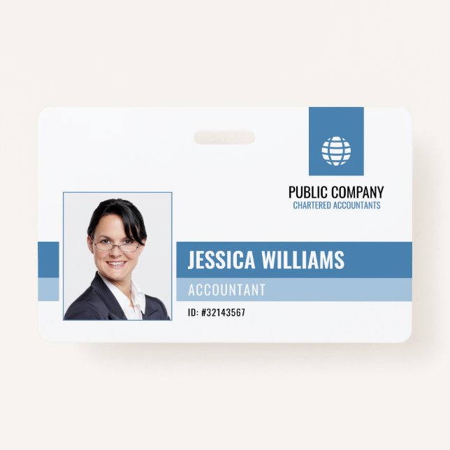 Modern Professional Business Staff ID Employee Badge (Front)