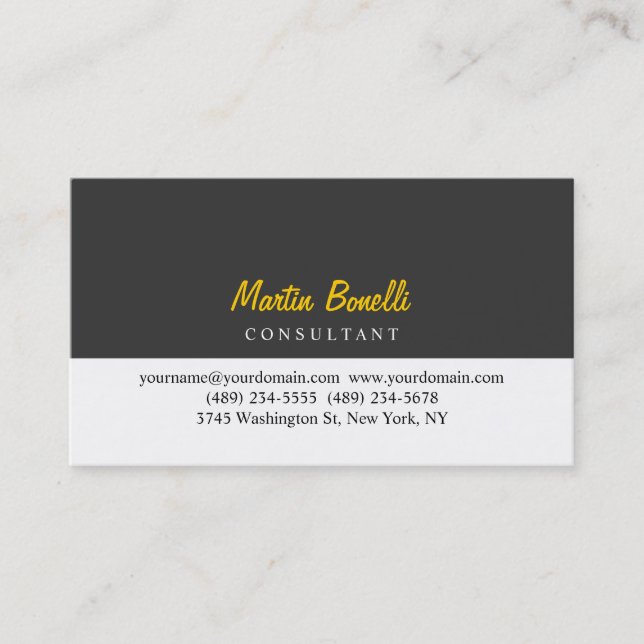 Modern Professional Calligraphic Business Card (Front)