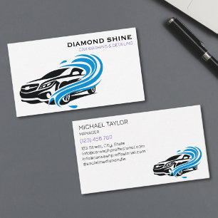 Modern Professional Car Detailing Washing Cleaning Business Card