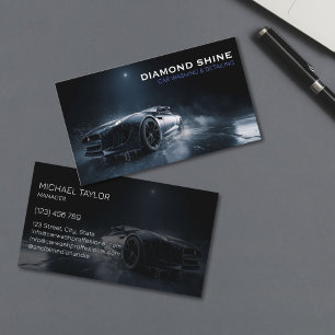 Modern Professional Car Detailing Washing Cleaning Business Card