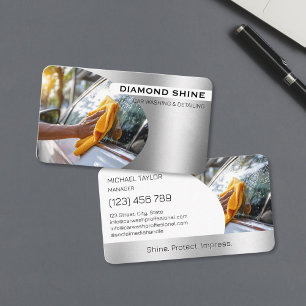 Modern Professional Car Detailing Washing Cleaning Business Card