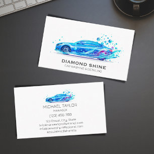 Modern Professional Car Wash Auto Detailing Business Card