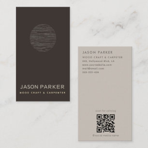 Modern professional carpenter Qr code Business Card