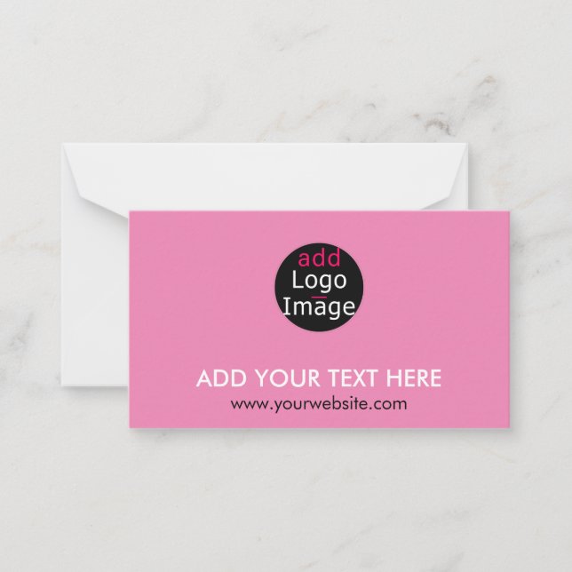Modern Professional Chic Custom Brand Pink Card (Front)