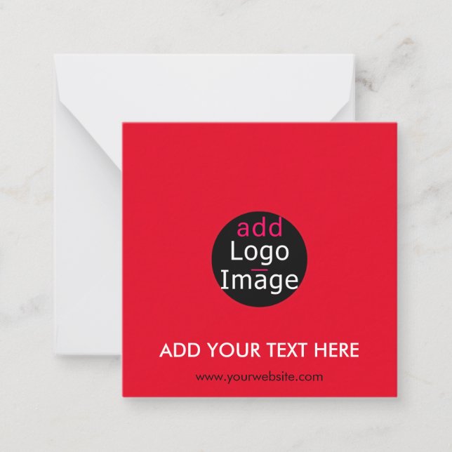 Modern Professional Chic Custom Brand Red Card (Front)