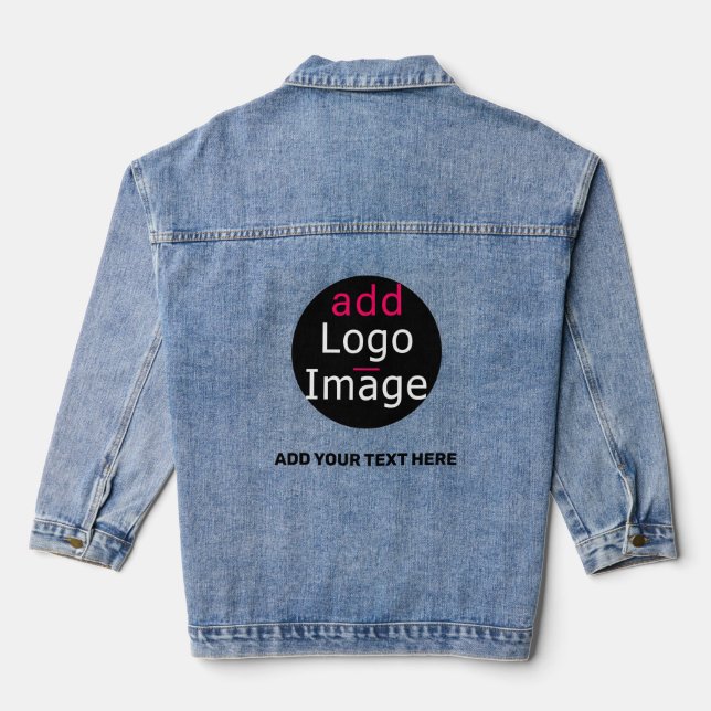 Modern Professional Chic Customizable Branding Denim Jacket (Back)