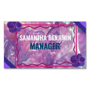 Modern Professional Classic Purple Pink Stylish Magnetic Business Card