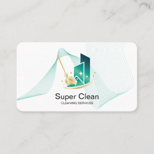 Modern Professional Cleaning House Services Busine Business Card