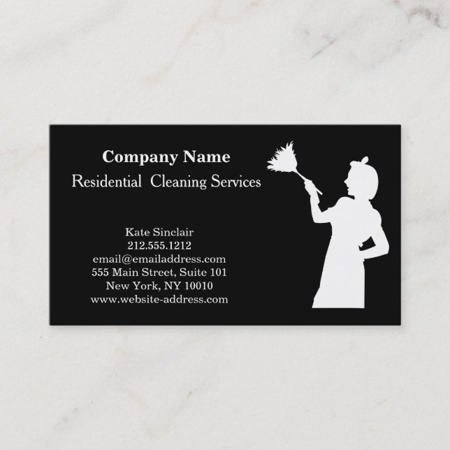Modern Professional Cleaning Service Business Card (Front)