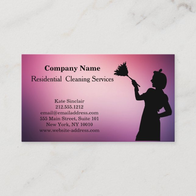 Modern Professional Cleaning Service Business Card (Front)