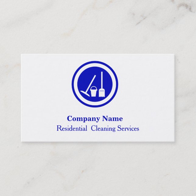 Modern Professional Cleaning Service Business Card (Front)